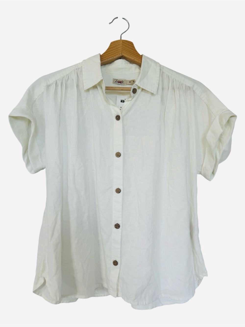 Faherty Breeze Shirt White Linen Blend Button Down I Size XS - Picture 2 of 6